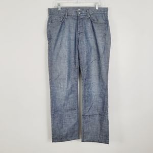 7 for all Mankind Standard Coated Button Fly Straight Leg Jeans